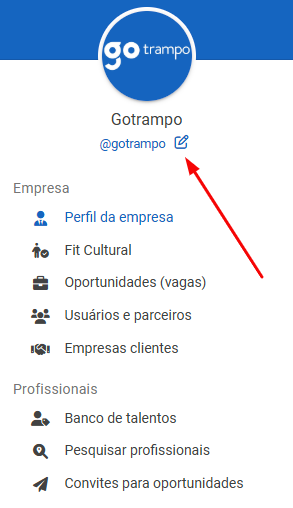 Endereço do perfil da empresa